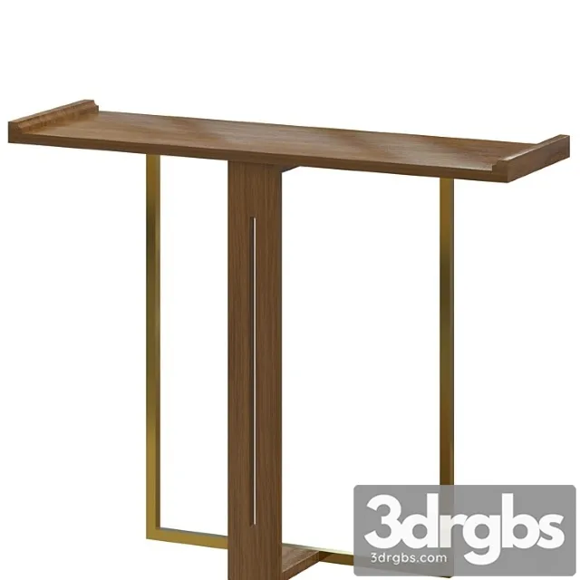 Narrow console table for entryway foyer black solid wood & gold metal in small 2 3dsmax Download