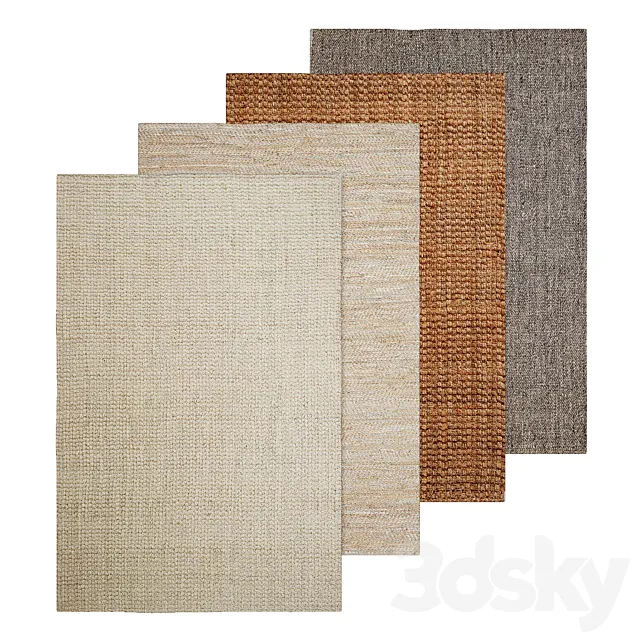 Natural Basket Weave Jute Rug 3ds Max