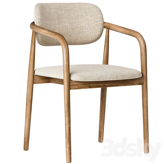 Natural Beige Dining Chair 3ds Max
