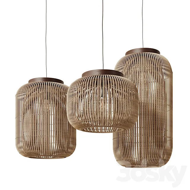 Natural Rattan Hanging Lamp 3ds Max