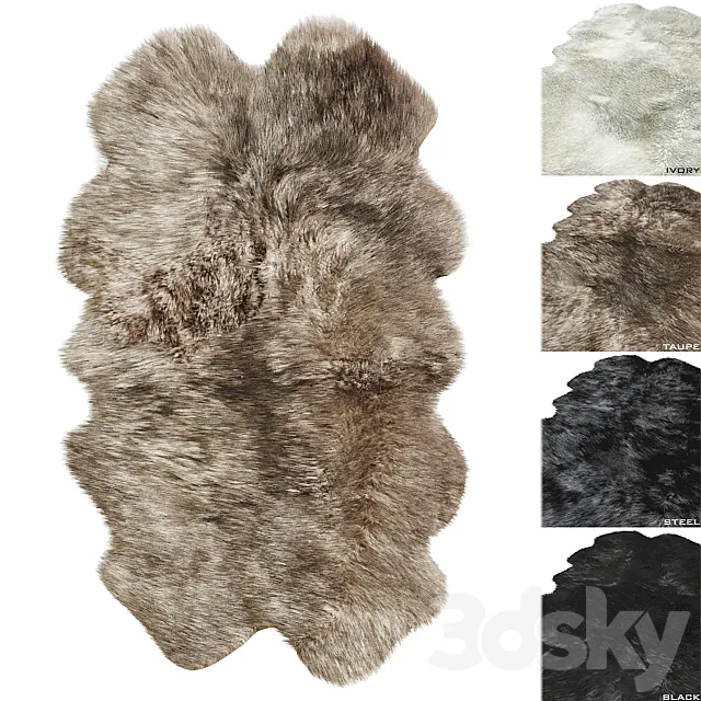 Natural Sheepskin Rug RH 3DSMax File