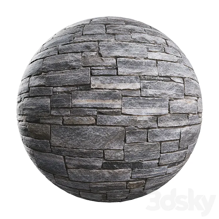 Natural stone wall 3DS Max Model