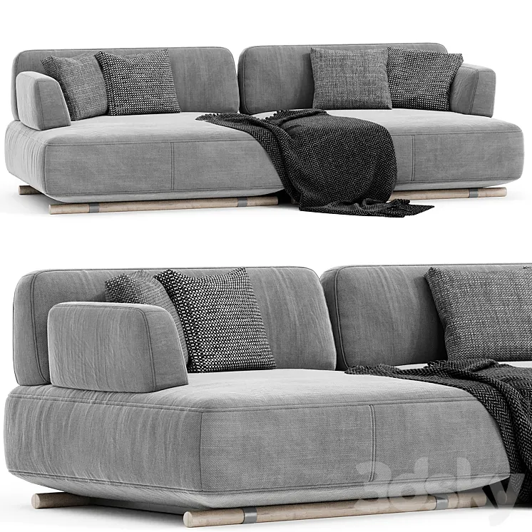 Natuzzi cava two seaters sofa 3DS Max Model