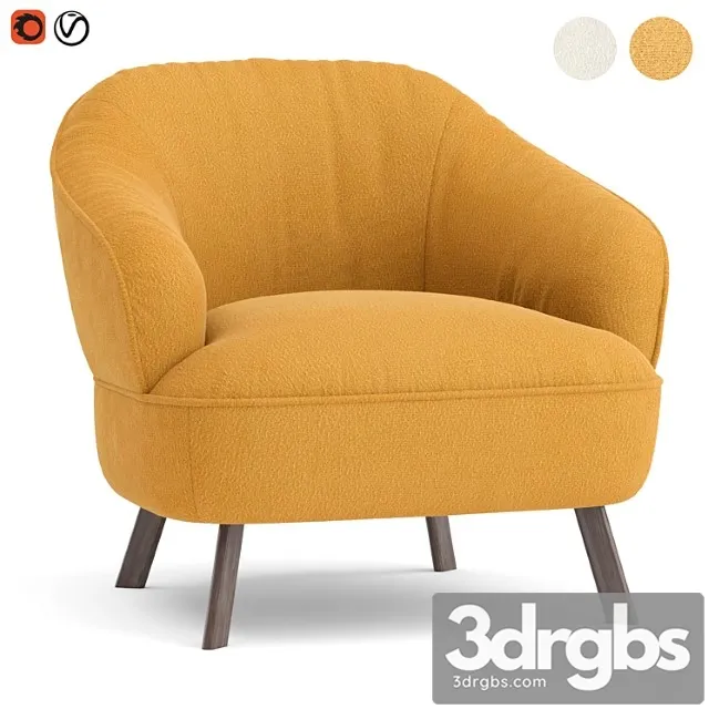 Natuzzi damen wooden legs armchair