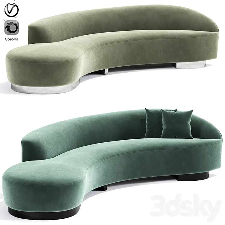 Navii long curved sofa 3DS Max
