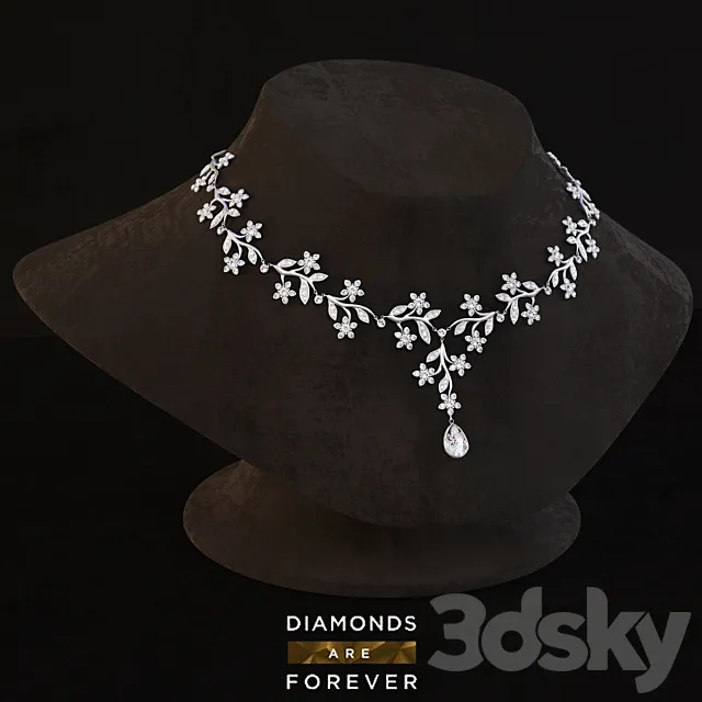 Necklace with diamonds 3DS Max Model