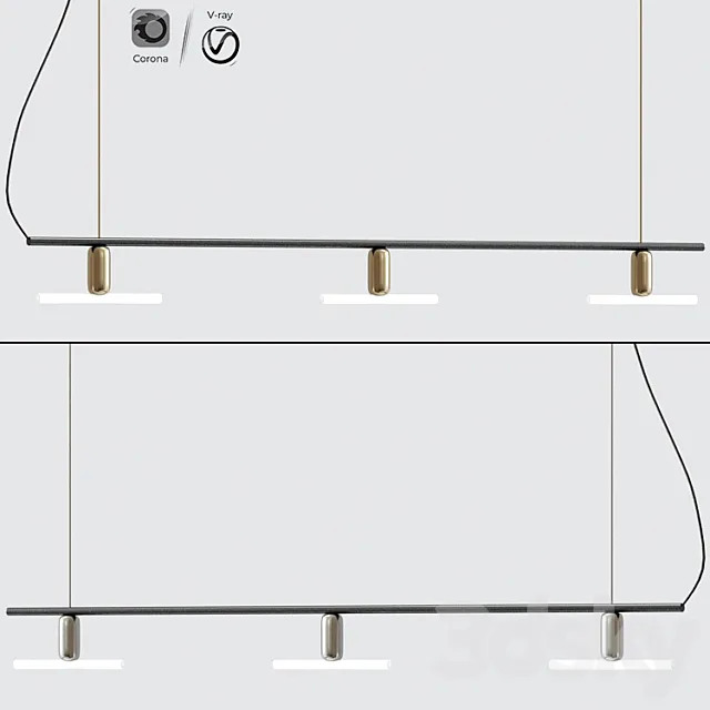 Nedgis Linear Ceiling Chandelier 3DS Max Model