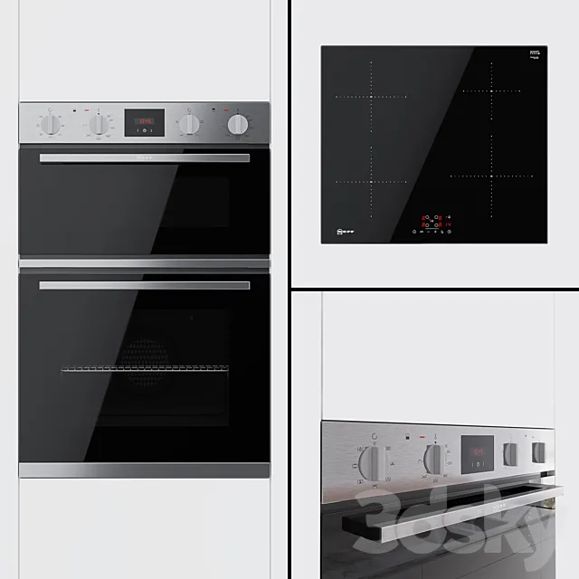 Neff – double oven U1HCC0AN0B and hob T36FB41X0G 3DSMax File