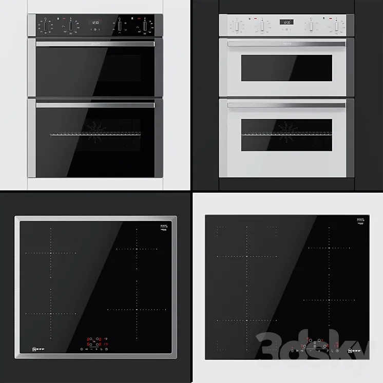 Neff – dual ovens J1ACE2HN0B J1ACE2HW0B and cooking surfaces T36BB40N0 T46FD53X0 3DS Max