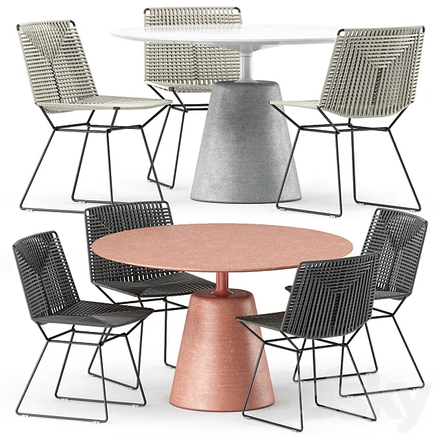 NEIL TWIST CHAIR and ROCK TABLE by Mdf Italia 3ds Max