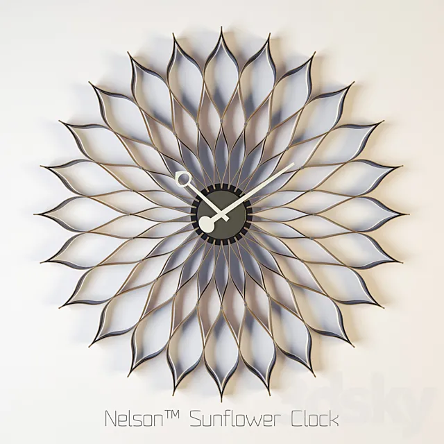 Nelson Sunflower Clock 3ds Max