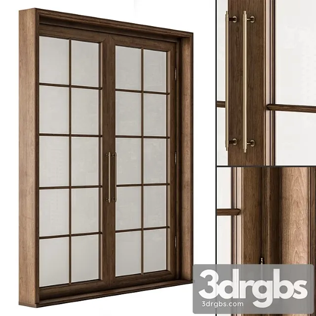 Neo Classic Glass And Wood Door Set 42 3dsmax Download