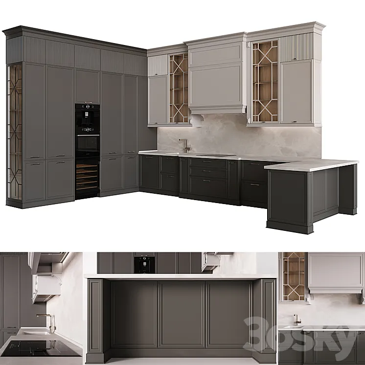 Neoclassical kitchen 28 3DS Max