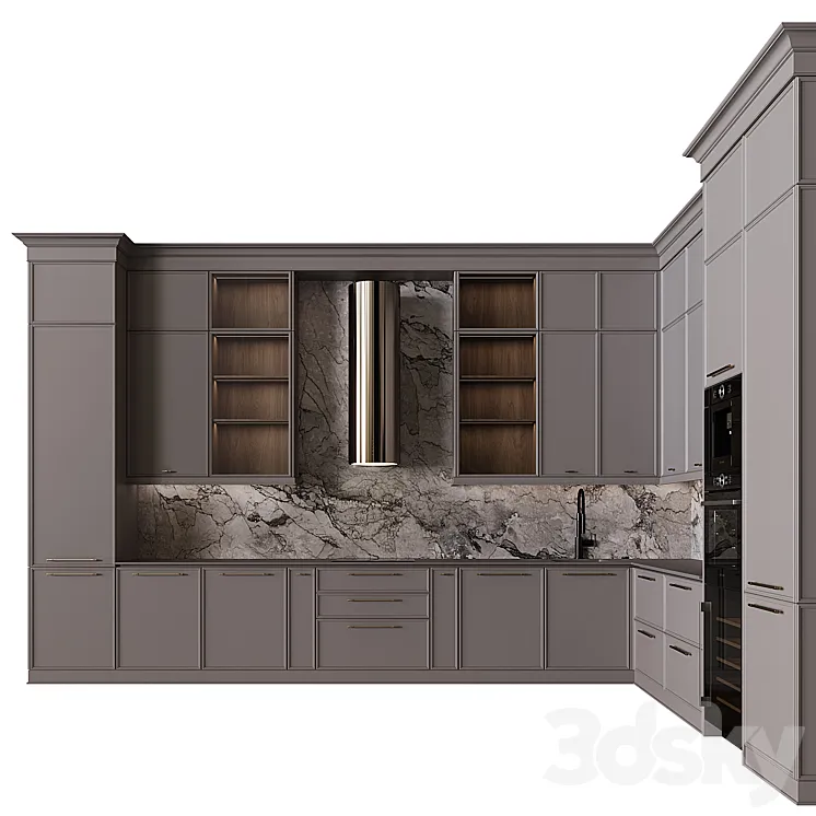 Neoclassical kitchen 45 3DS Max Model
