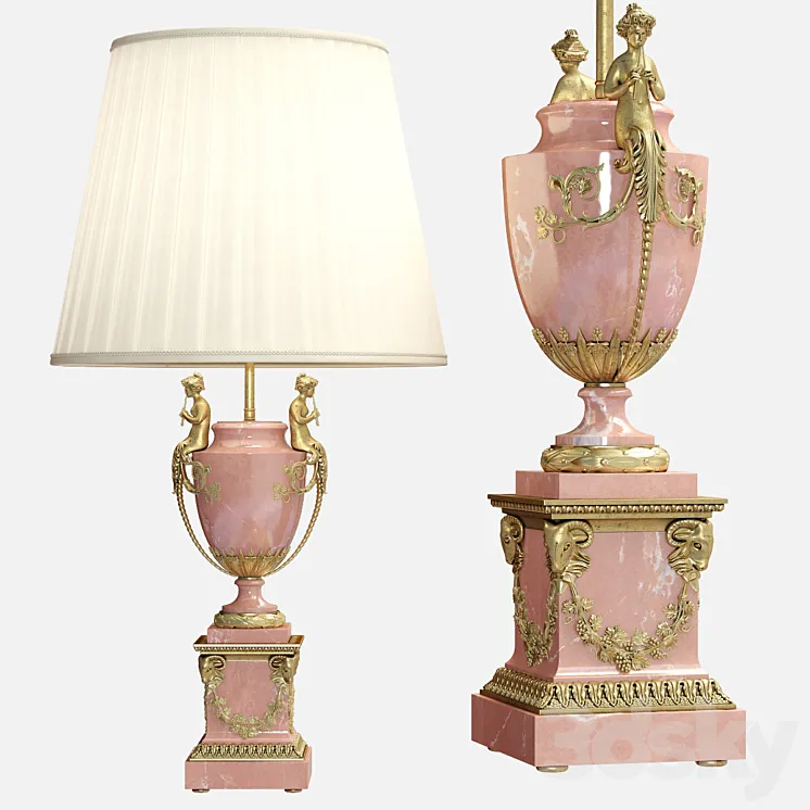 Neoclassical Marble Figural Table Lamp 3DS Max Model