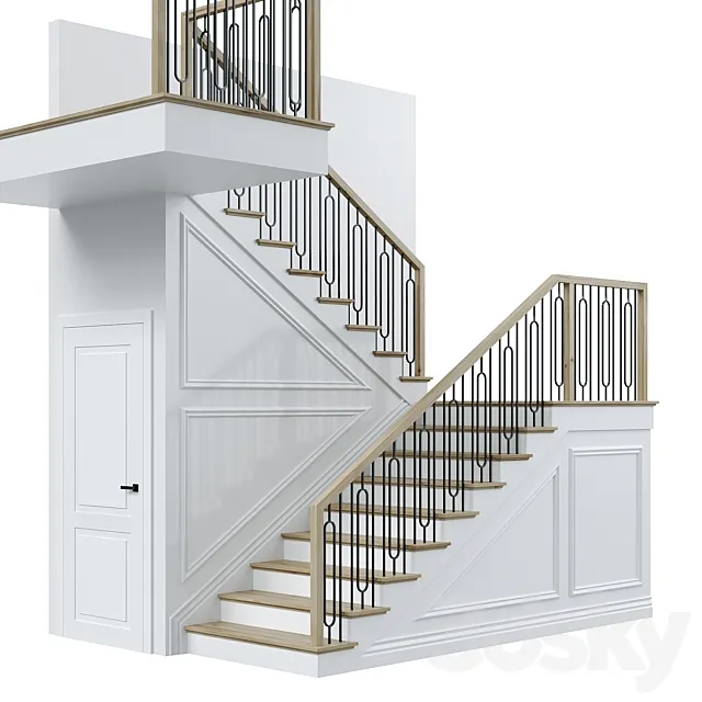 Neoclassical staircase 8 3dsMax Model