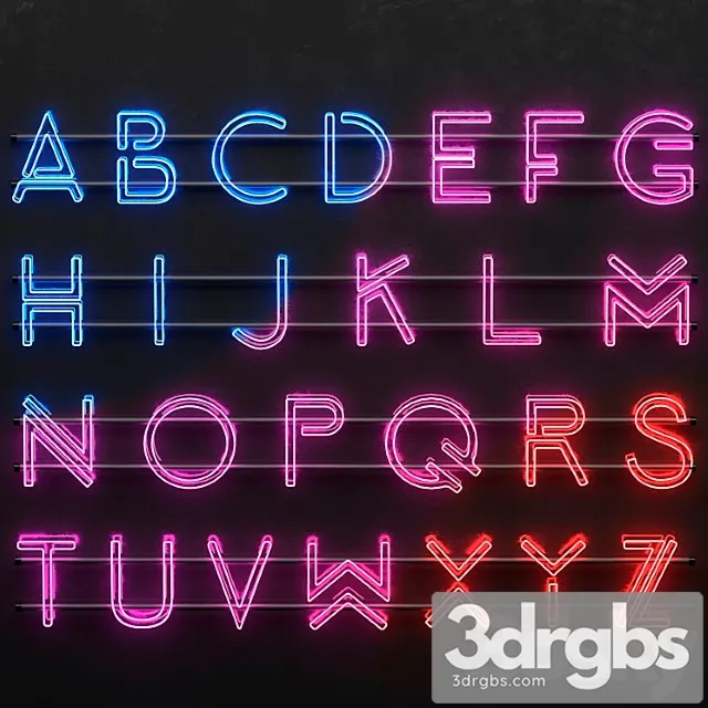 Neon Alphabet 3dsmax Download