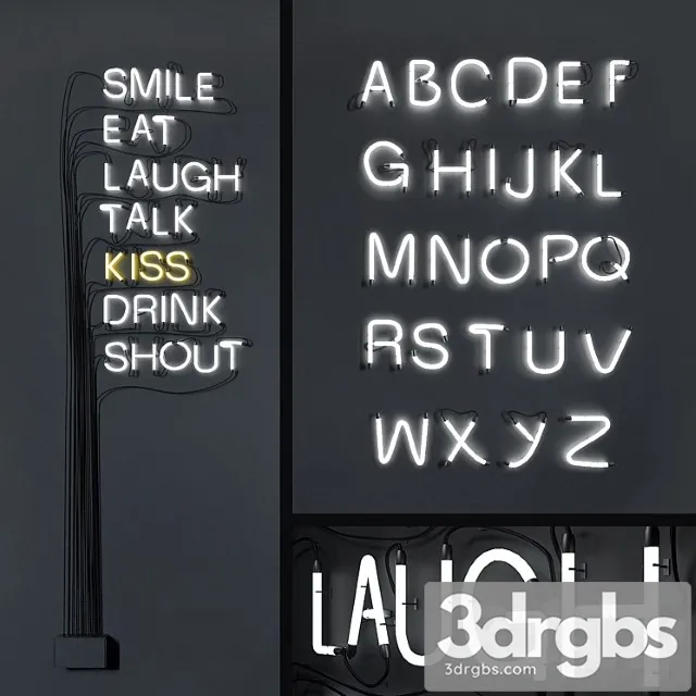 Neon letters (whole alphabet) 3dsmax Download