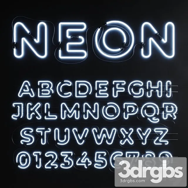 Neon set 012 neon alphabet