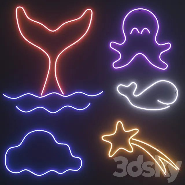 Neon Set 4 3DS Max Model