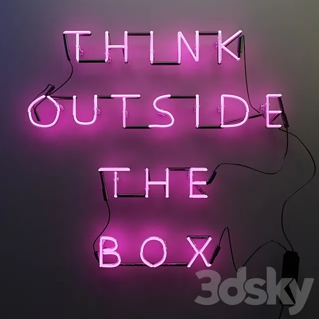Neon Sign (Think Outside The Box) 3DSMax File