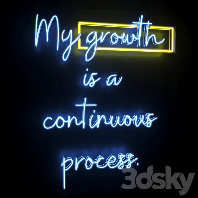 Neon Text 03 Growth 3ds Max