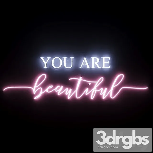 Neon text 05 you are beautiful