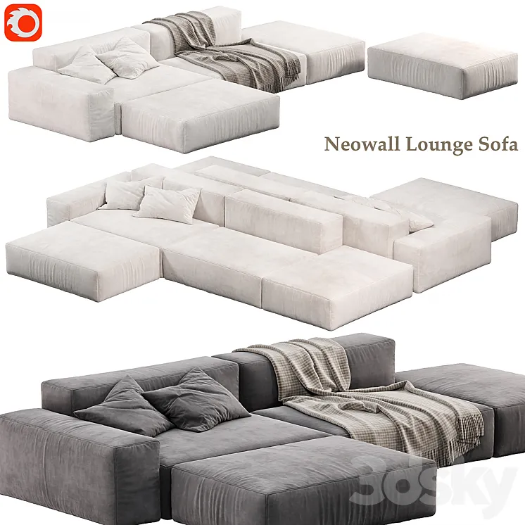 Neowall Lounge Sofa N2 by livingdivani 3DS Max