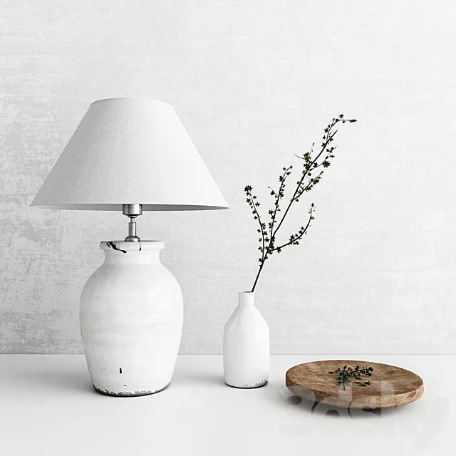Neptune lamp and vase 3ds Max