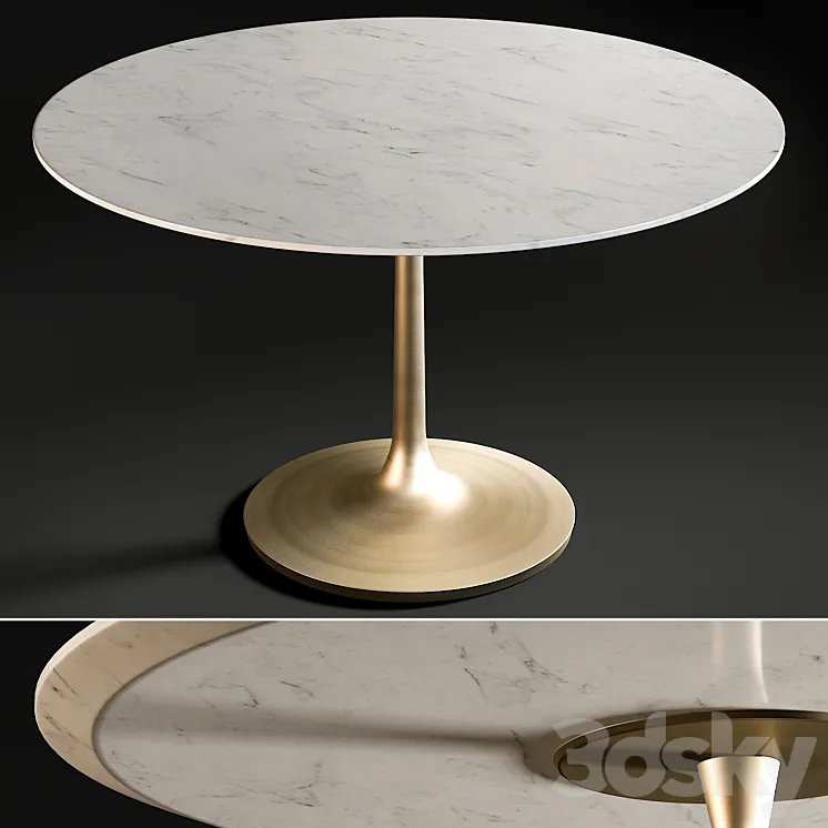 Nero White Marble Dining Table 3DS Max