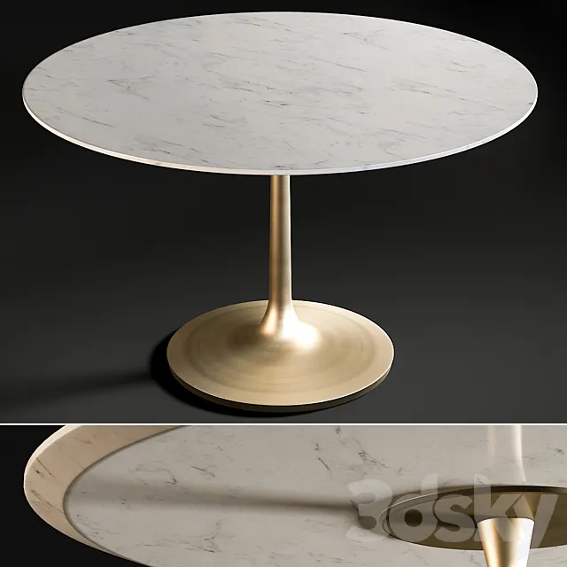 Nero White Marble Dining Table 3DSMax File