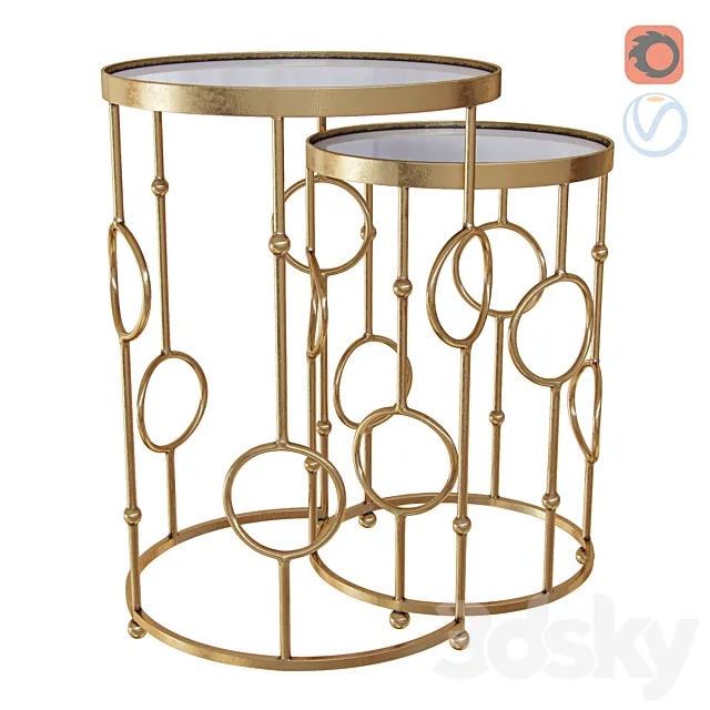 Nesting Side Tables 3DS Max Model