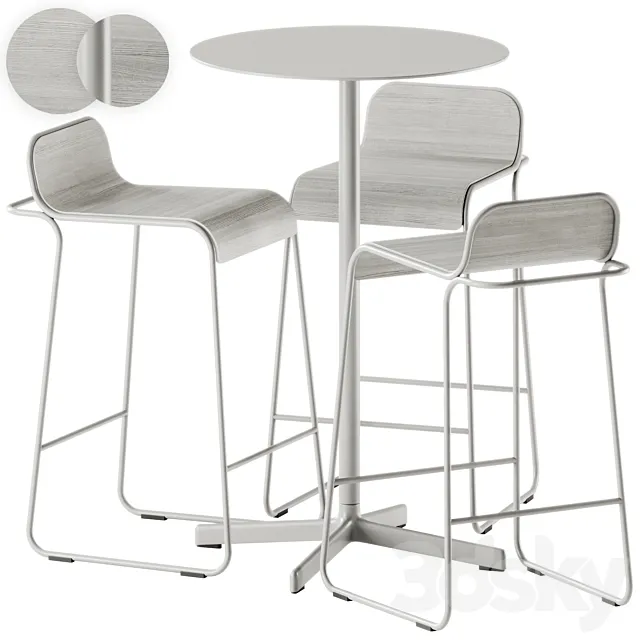 Neu Round Table High by Hay and Flow Aluminum Stool by True Design 3ds Max