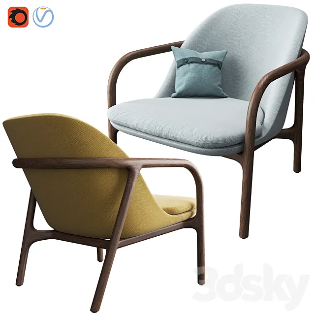 Neva Easy Chair By Artisan 3DSMax File