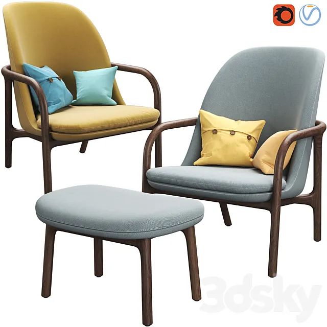 Neva Easy Chair High-Back By Artisan 3DSMax File