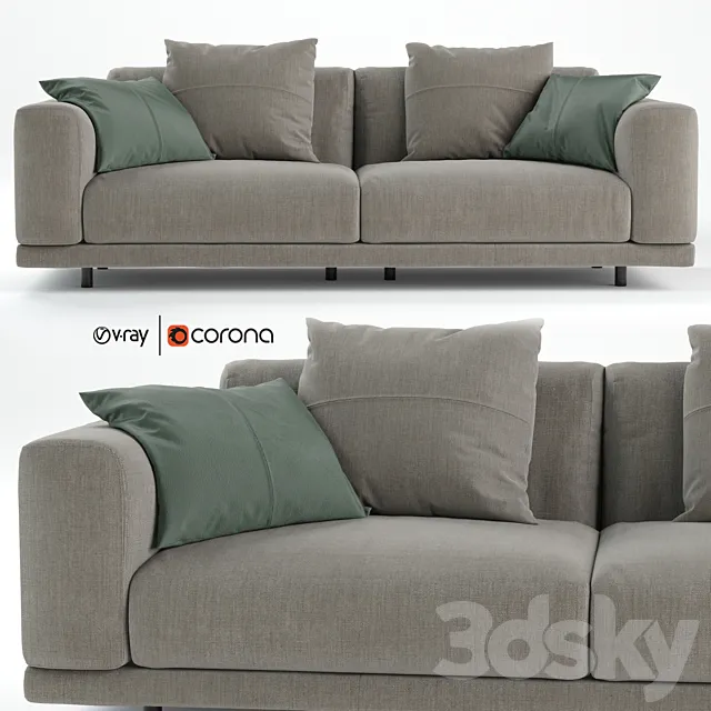 Nevyll sofa by Diter italia 230×106 cm 3DS Max Model