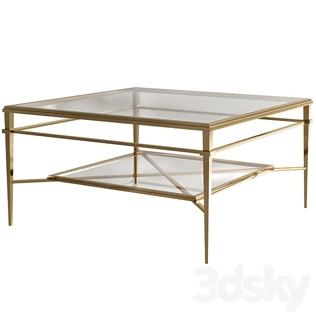 New Cocktail Table Antique Patina Finish 3DS Max Model