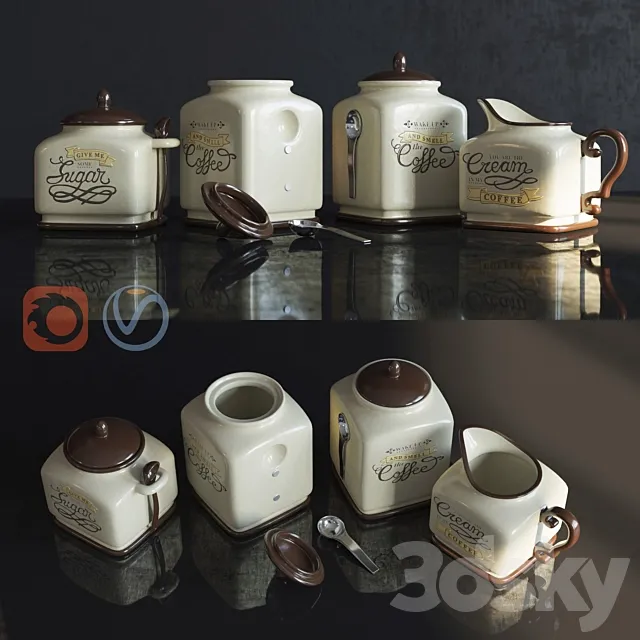 New Coffee Themed Canister 3DS Max Model