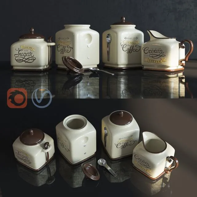 New Coffee Themed Canister 3dsMax Model