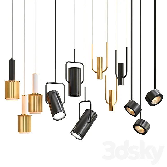 New Collection of Pendant Lights 7 3DSMax File