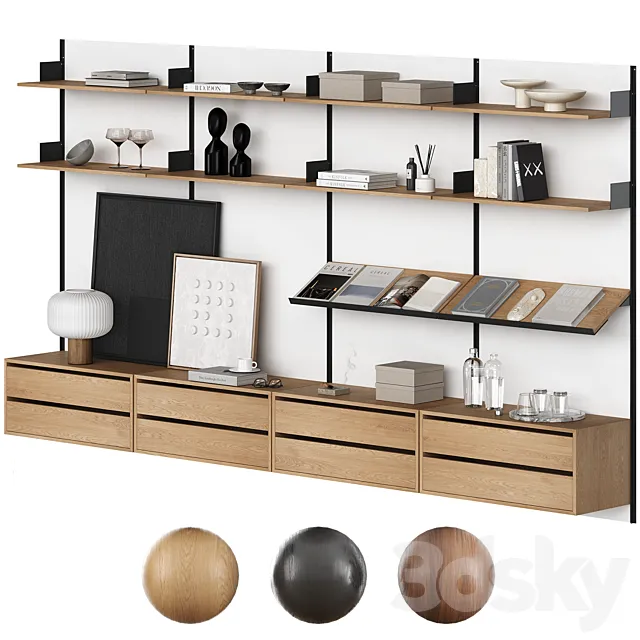 New Works Library Shelf 3dsMax Model