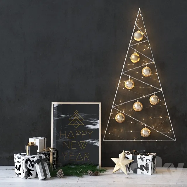 New year decor 3ds Max