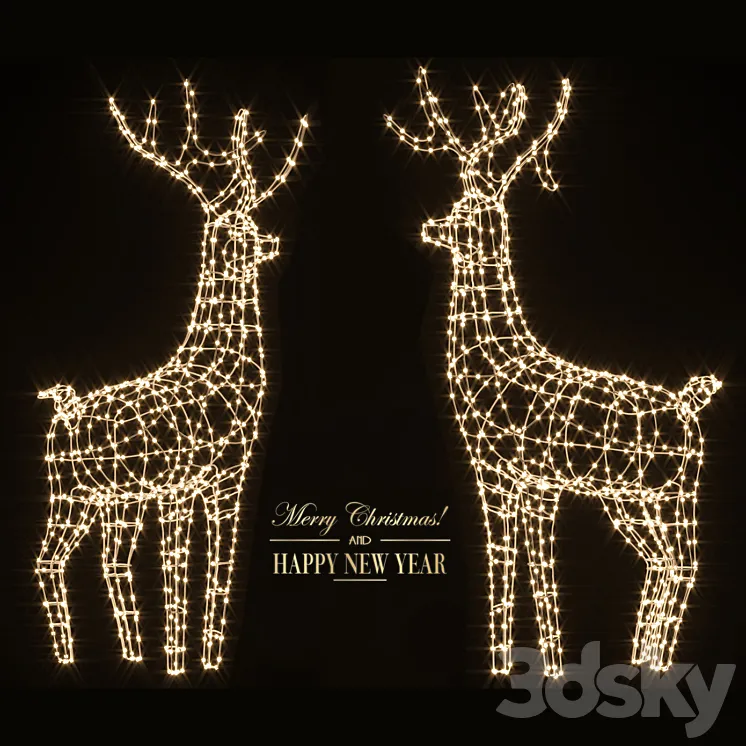 New Year deer 3DS Max