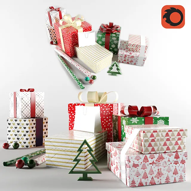 New Year gifts 3ds Max