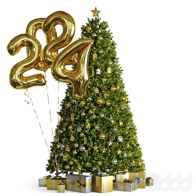 New Year tree 2024 3dsMax Model