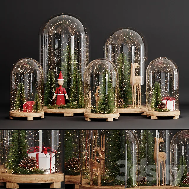 New year’s decorative set 3DS Max Model