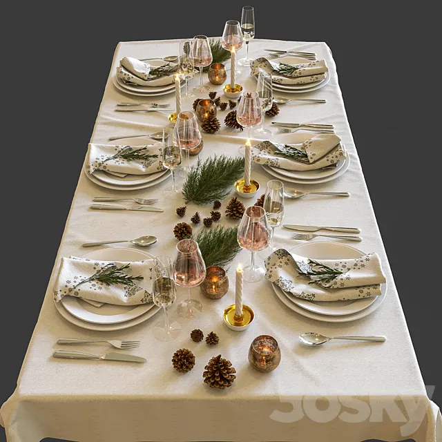 New year’s table setting 3DSMax File