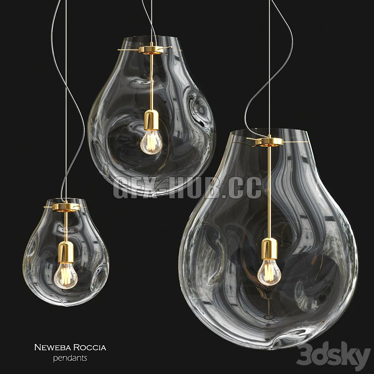 Neweba roccia pendants 3dsMax Model