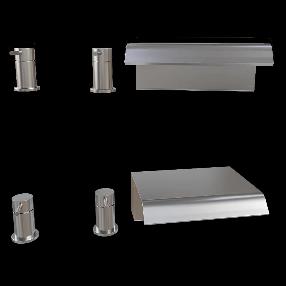 Newform – Deck-mounted set with waterfall spout Art.70032 3ds Max