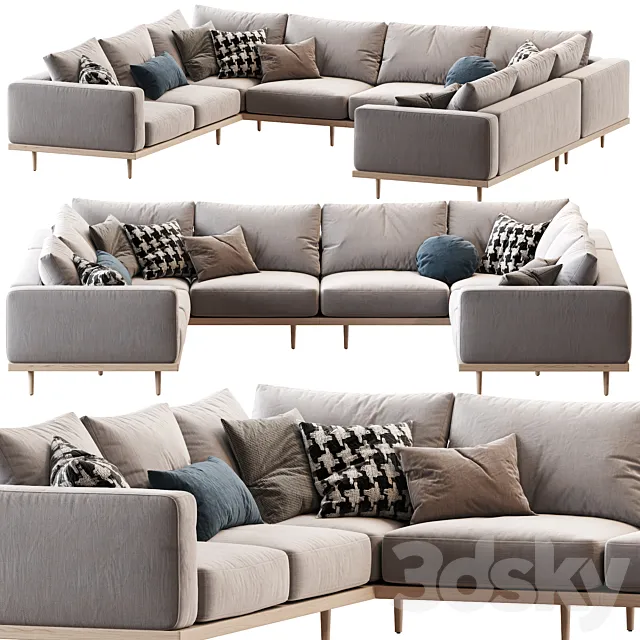 Newport 5-Piece U-Shaped Sectional 3DS Max Model